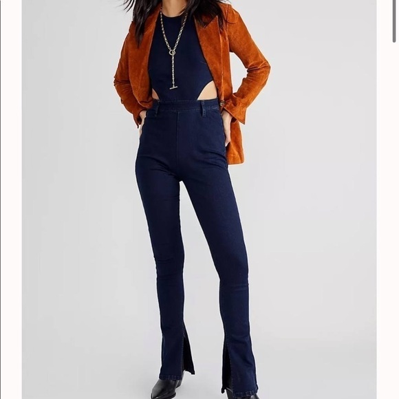 WeWoreWhat Cutout Slit Stretch Denim Jumpsuit - Picture 3 of 16